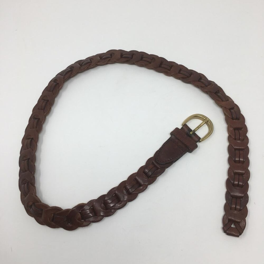 Amiee Lynn Brown Braided Leather Belt Small - Picture 5 of 6